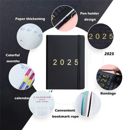 January-December 2025 Planner Language Notebook A5 School Agenda Planner Weekly Monthly Diary Organizer 1