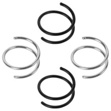 4 aros para nariz en acero inoxidable, joyas espirales para mujer