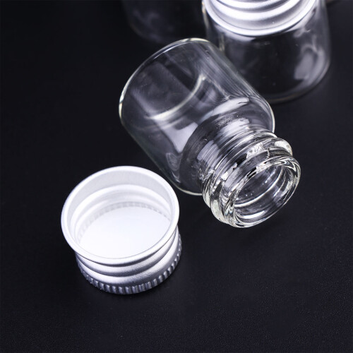 25Stk 5Ml Glasflaschen Mit Aluminiumverschluss Transparent 2