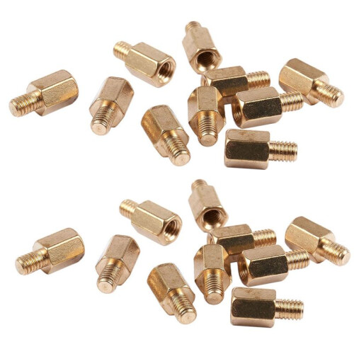 20 Pcs PC PCB Motherboard Brass Standoff HeXagonal Spacer M3 6+4mm 1