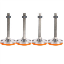 4PCS 304 Stainless Steel Adjustable Leveling Feet Heavy Duty Screw Leg with AntiSlip Rubber Base for Furniture and Equipment D100xM20x150