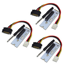 3X NGFF M.2 to PCI-E 4X Riser Card M2 Key M to PCIe X4 Adapter with LED Voltage Indicator for ETH Bitcoin Miner Mining