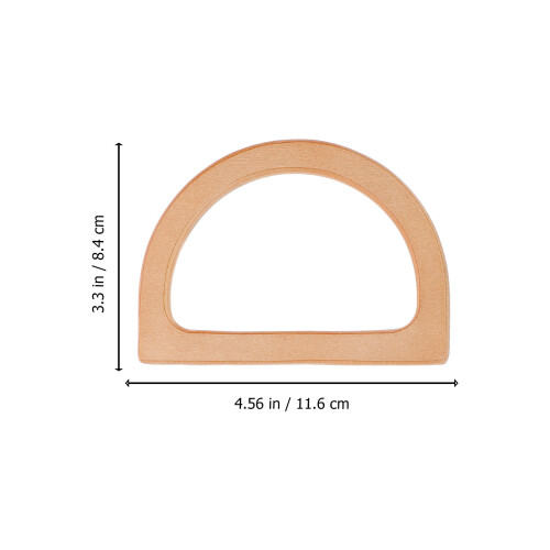 2Pièces Poignées En Bois Pour Sac DIY Confort D-Forme Marron Clair 2