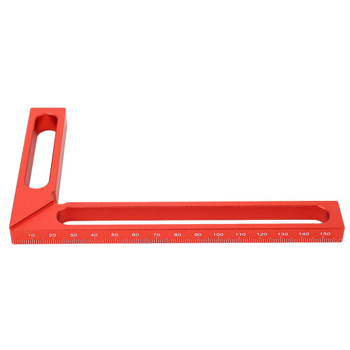 Carpenter Square L-Shape Aluminum 160mm/6.3in Red 2
