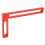 Carpenter Square L-Shape Aluminum 160mm/6.3in Red 12