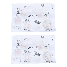 2X Weiße Pfingstrose Rose Blumen BlüHen Kid Wand Aufkleber Haus Kindergarten Dekor Baby Aufkleber