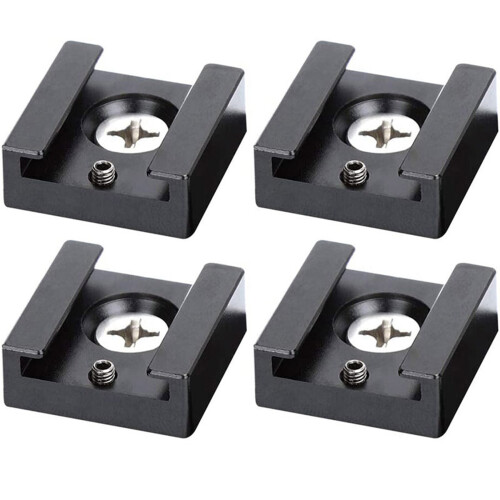 Cold Shoe Mount Aluminum Adapter Bracket Hot Shoe with 1/4 Thread for Camera Cage Flash Shoe Mount(4 PCS)
