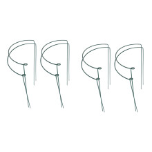 8 Pcs Plant Support Stakes Ring Cage Metal Garden Plant Stake Green Half Round Plant Support Ring Large Plant Supports