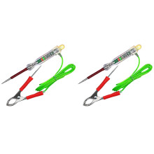2X Automotive LED Circuit Tester 6-24V Test Light with Dual Probes 47 Inch Antifreeze Wire Alligator Clip for Testing