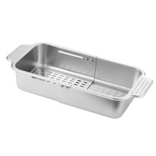 Multifunctional Kitchen Sink Drain Rack Retractable Stainless Steel Drain Basket Over the Sink Dish Drying Rack