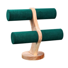 2-Layer Solid Wood Jewelry Display Stand Bracelet Watch Organizer Storage Rack Jewelry Packing Display Props Bracket, 1