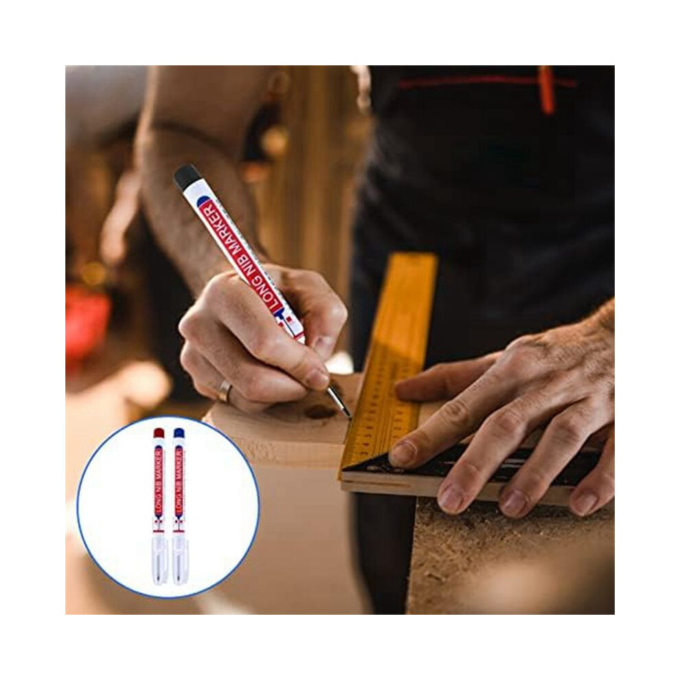 15 Pcs Deep Reach Markers Long Nose Waterproof Deep Hole Carpenter Ink 3 Colors 6031087037294