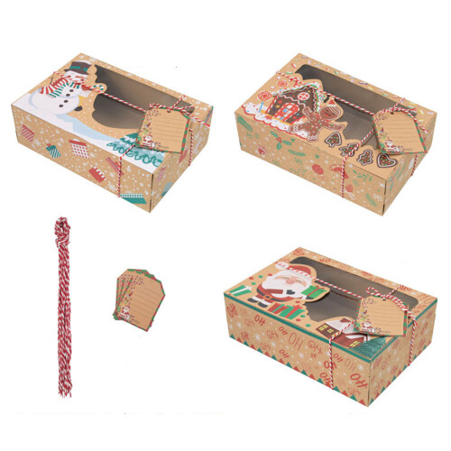 (18 packs) Premium Christmas Cookie Box - Easy Assemble, Durable Material 2