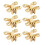 Worgeous  6 Pcs Folding Hinges Desktop Bracket Concealed Cabinet Gold 2