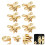 Worgeous  6 Pcs Folding Hinges Desktop Bracket Concealed Cabinet Gold 3