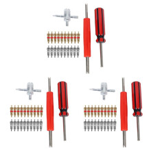 3X Ventil Kern Werkzeug Satz 60 Teilig Ventil Kerne, 4 Wege Ventil Werkzeug, Doppel Einzel Ventil Kern Entferner, Reifen Reparatur Werkzeug
