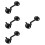 4Sets Black Iron Hook and Eye Window Latch Rust Resistant Durable 9