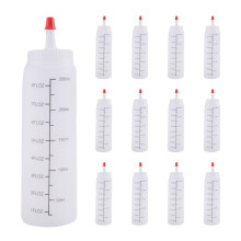 12-Pack 8 Oz Condiment Squeeze Bottles with Red Tip Cap - Durable Plastic Squirt Bottle for Ketchup, Sauces, Syrup