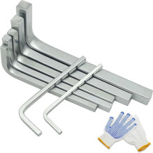 7Pcs Square Wrench Set L Shaped Square Key Kit Chromium Vanadium Steel Square Screwdrivers, 3-10mm