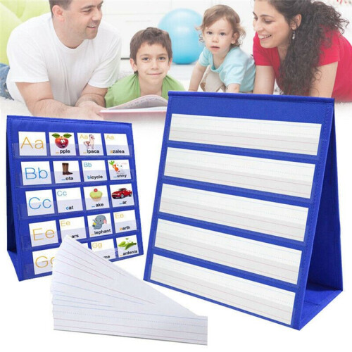 3X Desktop Pocket Chart Double-Sided and Self-Standing  Pocket Chart Stand for Individual or Small Group (43X 33cm) 1