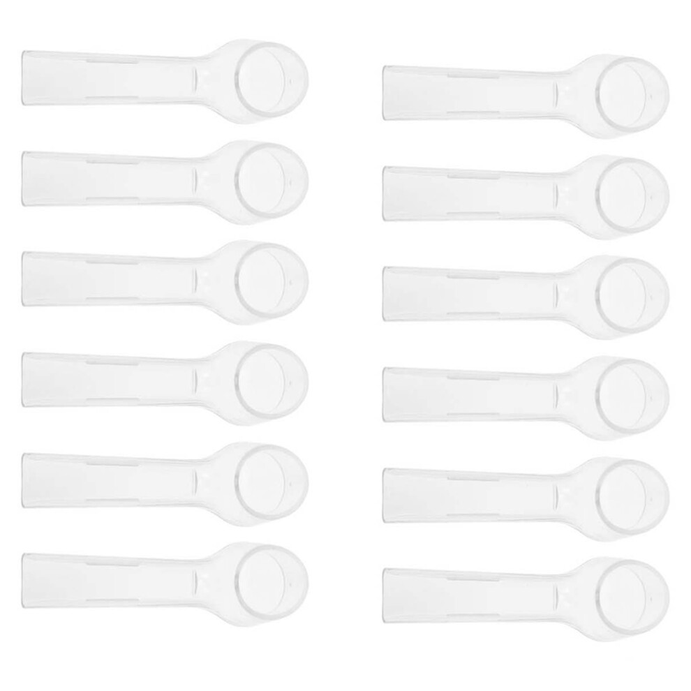 Villcase 12Pcs Travel Electric Toothbrush Head Covers Dust Proof Transparent