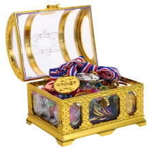 One Set Pirate Treasure Chest With Gold Coins For Kids Play