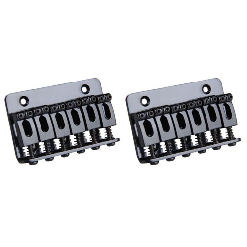2X 6 Sattel Hardtail Bridge Top Load 65mm E-Gitarren Steg (Schwarz)