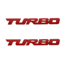 2X TURBO Universal Car Motorcycle Auto 3D Metal Emblem Badge Decal Sticker, Red