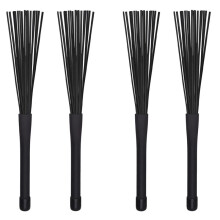 2 Par de Escovas de Tambor Jazz Baquetas Retráteis 32 cm Preto