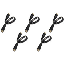 5X Short Male to Male Plug Flat Cable Cord Full HD for Audio Video HDTV TV PS3