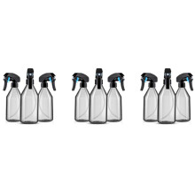 Plastic Spray Bottles for Cleaning Solutions,10OZ Reusable Empty Container with Durable Black Trigger Sprayer, 9Pack