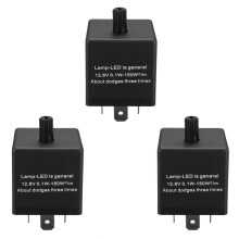 3X 12V 3 Broches LED Clignotant de Voiture Réglable Relais Flash pour Clignotant Indicateur de Lumière