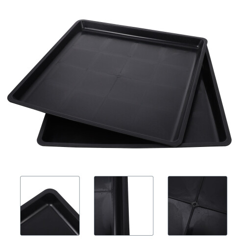 2Pcs Black Plastic Pet Cage Bedpan Odor Resistant Easy Clean 2