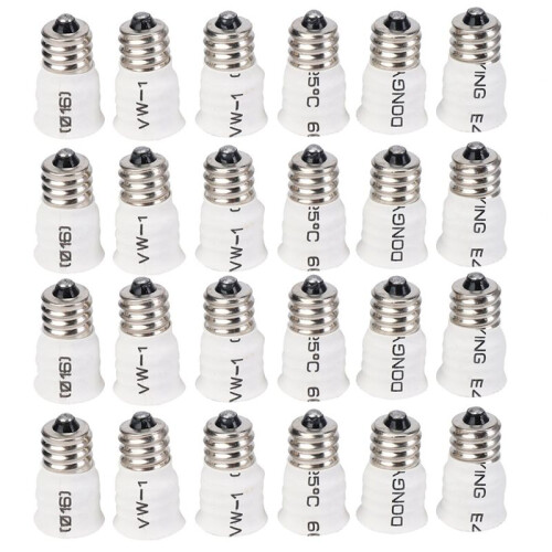 24-Pack E12 to E14 White Bulb Converter LED Light Holder Lamp Adapter Socket Changer High Quality