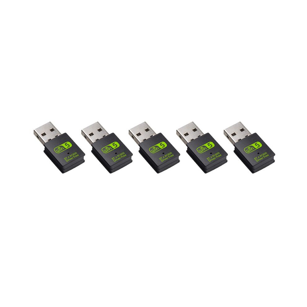 5X Usb Wifi Adapter, 600Mbps Dual Band Wireless Network External Receiver,Wifi Dongle For Pc/Laptop/Desktop 6032285083045