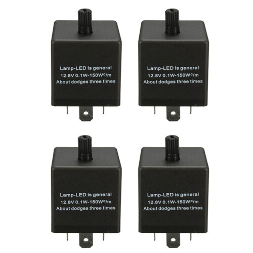 4X 12V 3 Pin LED Adjustable Car Flasher Flash Relay for Turn Signal Light Indicator 1