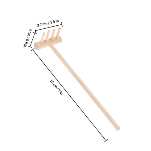 4Pcs Mini Wooden Rake For Sand Table Micro Landscape Sandbox Diy Tool 1