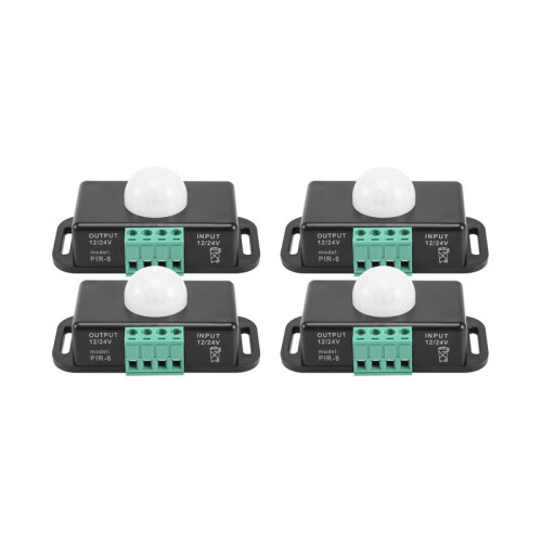 Motion Sensor , 12V 24V PIR Sensor LED  Controller for Flexible LED Strips Light, 4 Pack