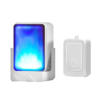 Wireless Doorbell with 7 Color Flashing Lights Elderly Service Call Button Motion Sensor Bell Ring for Deaf People White