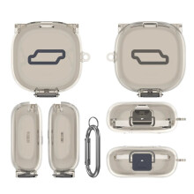 Protective Case for SHOKZ Open Fit 2+ / T921 Earbuds, Shockproof TPU Case with Integrated and Carabiner A
