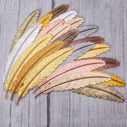 27 Pieces Of Metal Bookmarks Feather Bookmarks Feather Bookmarks for Students 2