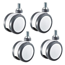 (No brake x4) Grey 3 Inch Casters Wheels With Brake M12x25 Screw Mute Wearable For Trolley Electronic Equipment