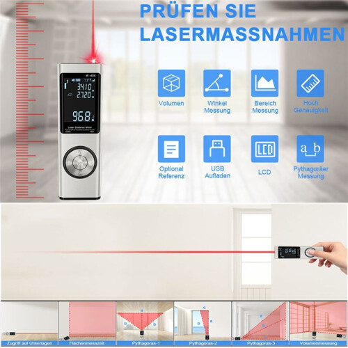 40M  Digital Laser Distance Meter Range Portable Rangefinder Range Finder  Handheld Distance Measuring Tool 2