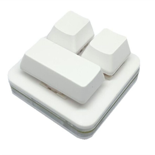 3-Key Double Row  Keyboard Recording Mute Dustproof Mechanical Keyboard Copy Paste Custom Shortcut Key