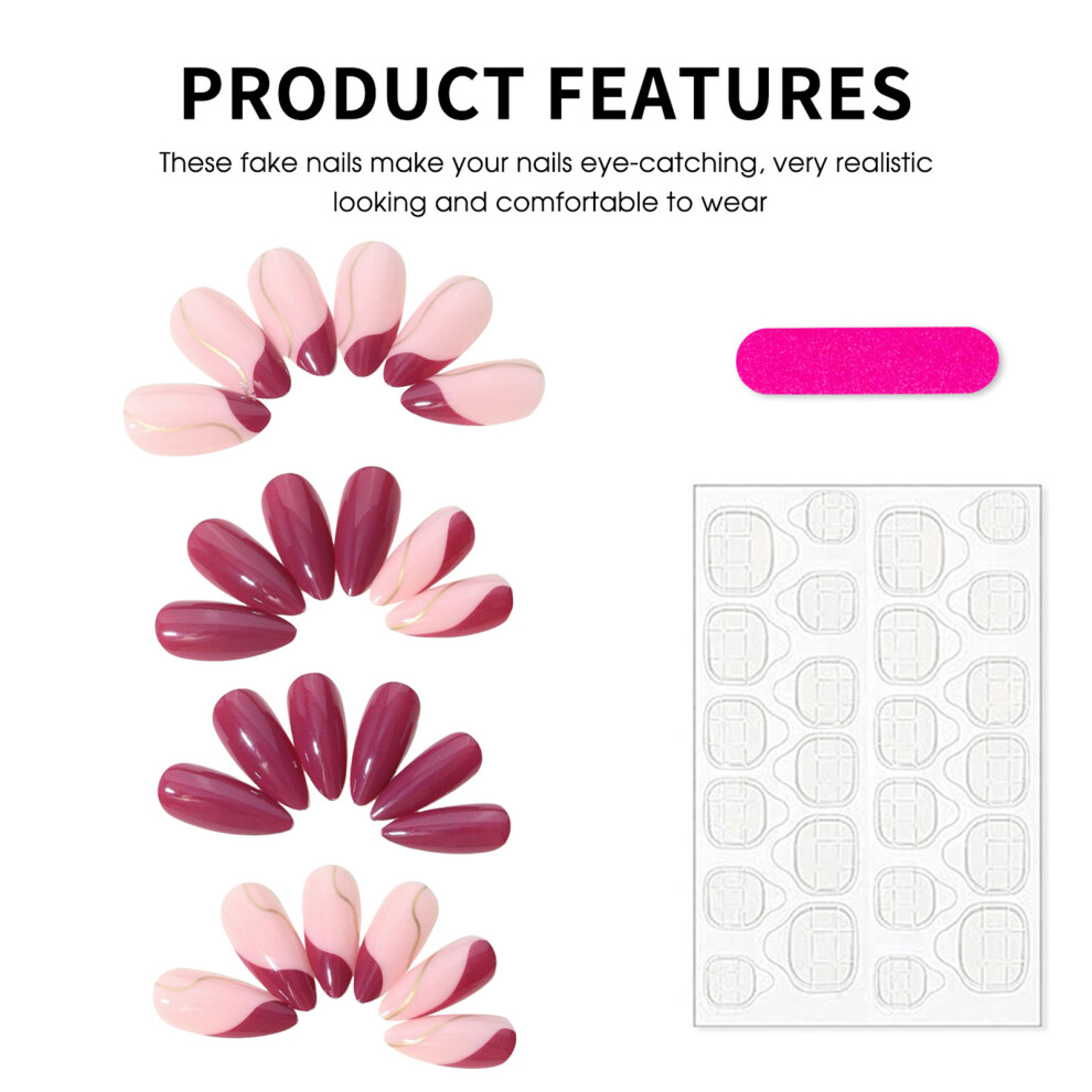 Reach-Tools Glossy Pink Violet Reusable False Nails