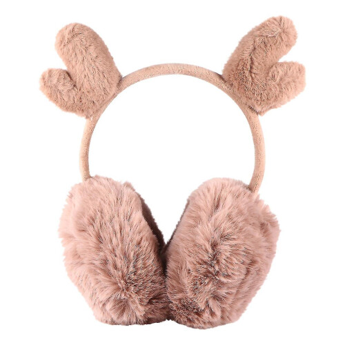 (23X22 cm,Coffee)1 Pc Foldable Warm Ear Covers Winter Fluffy Earmuffs