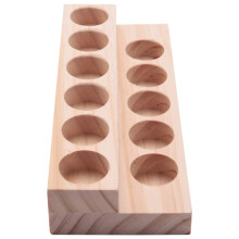 2X 11 Holes Wooden Essential Oil Tray Handmade Natural Wood Display Rack Demonstration Station For 5-15Ml Bottles