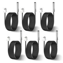 6 Pcs 10K Temperature Sensor Probe, 1 Meter Waterproof 10K Thermistor, Stainless Steel 3950 NTC-Thermistor Sensor Probe