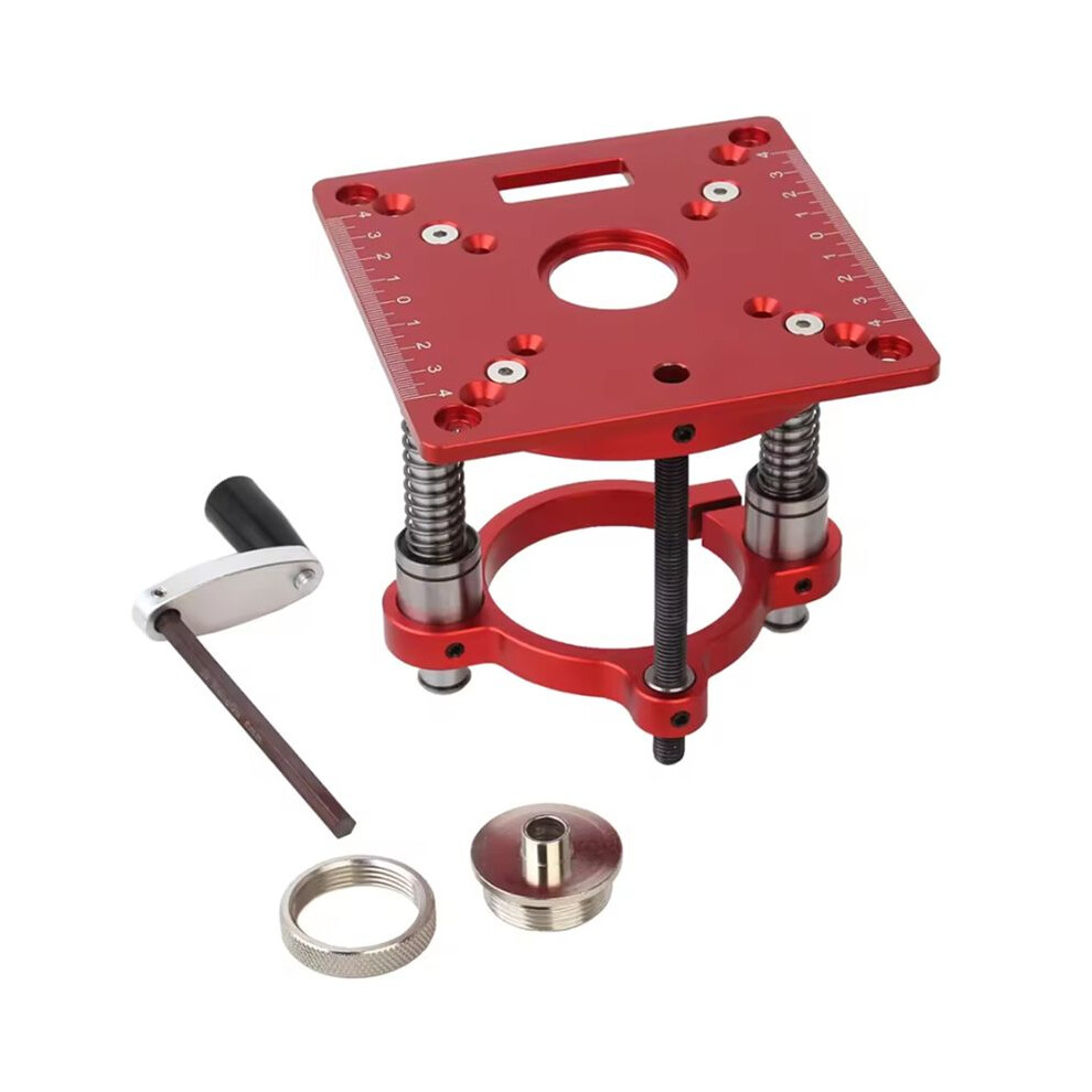 Precision Router Lift Woodworking Router Table Insert Plate Lift Base Engraving Diy Tools For 63.5-65Mm Diameter Motors 4711629671064