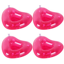 4Stk Schwimmender Bierhalter PVC Pink Herzform Wasser Getränkeständer